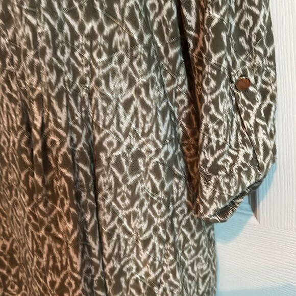 New Directions Green White Boho Casual Top Blouse Shirt Medium M - Picture 3 of 6